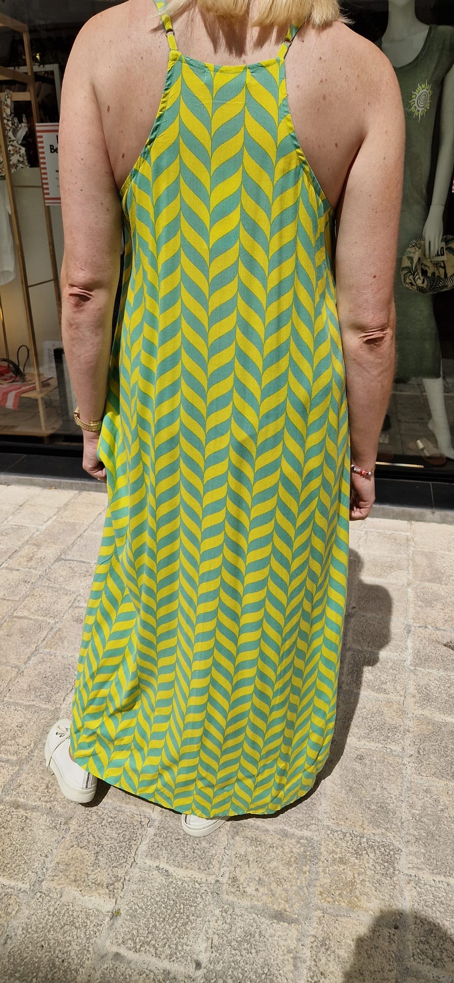Robe longue jaune imprimée Genesis