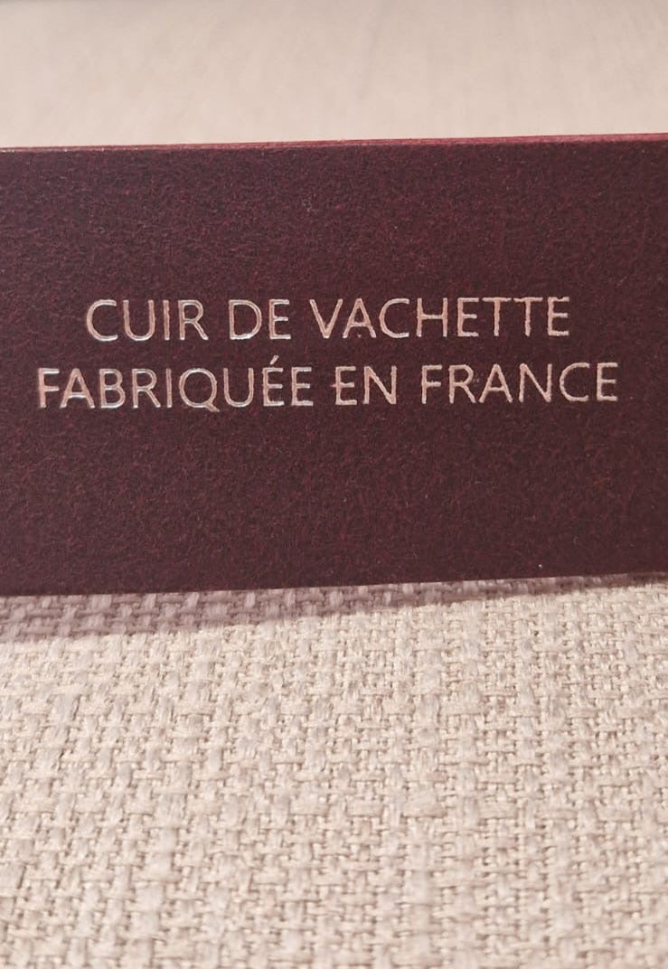 Ceinture large en cuir bordeaux Faune
