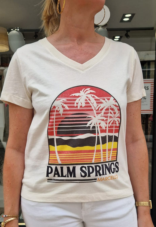 T-shirt imprimé col V Marcello