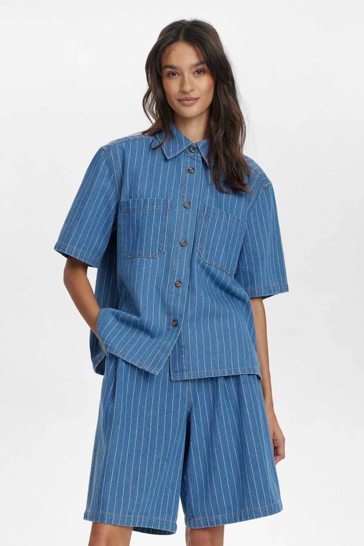 Bermuda denim rayé Nümph