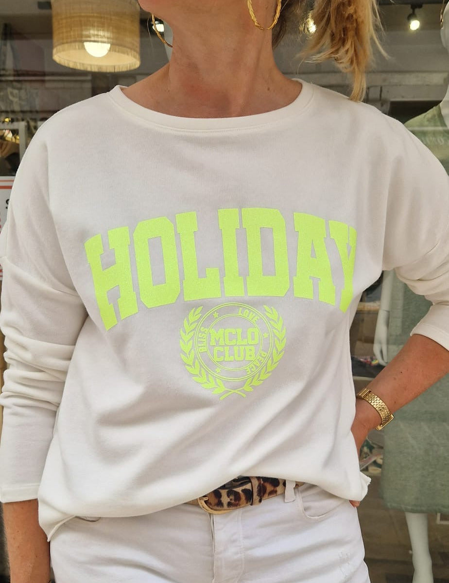 Sweat blanc et jaune Marcello Collection