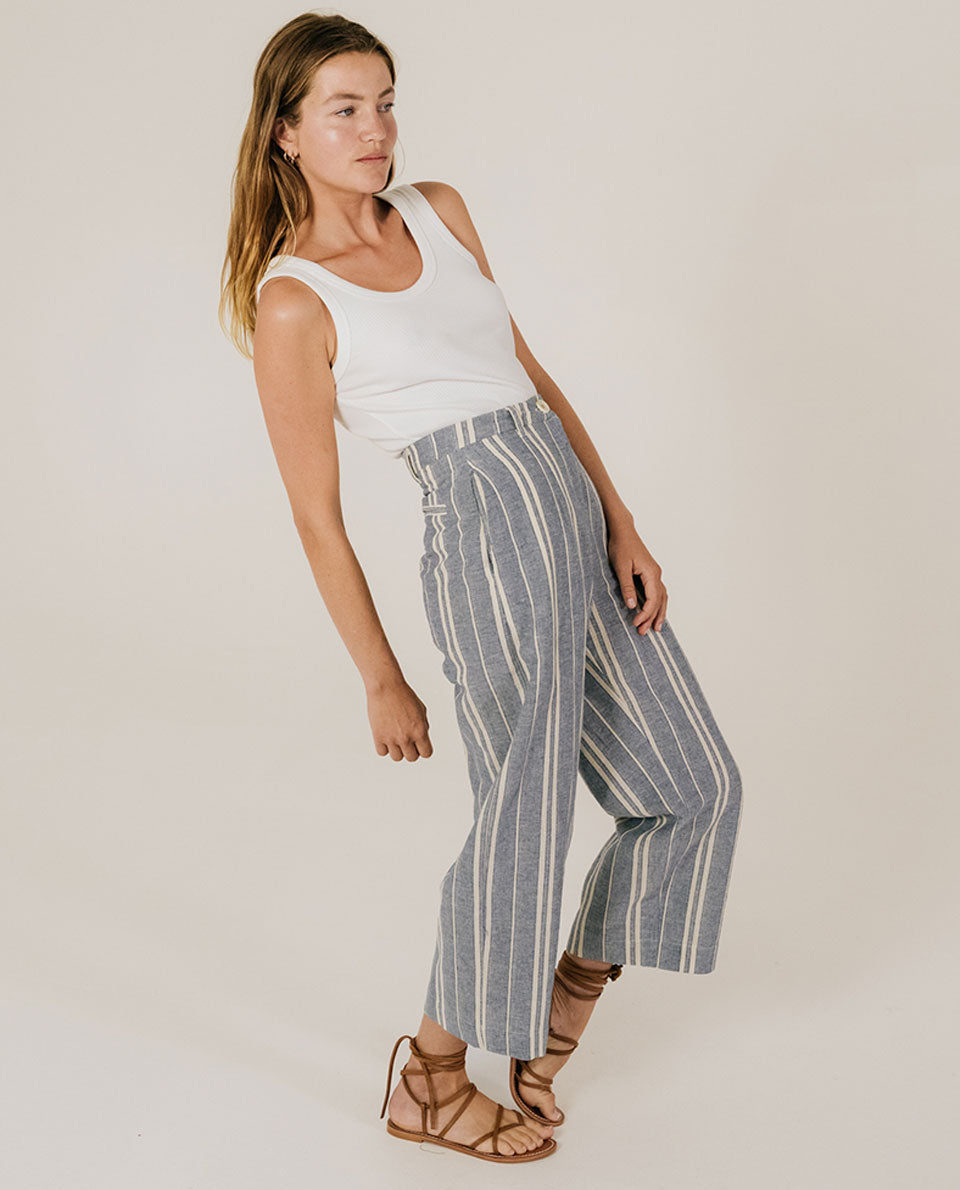 Pantalon droit rayé longueur 7/8 Tinsels