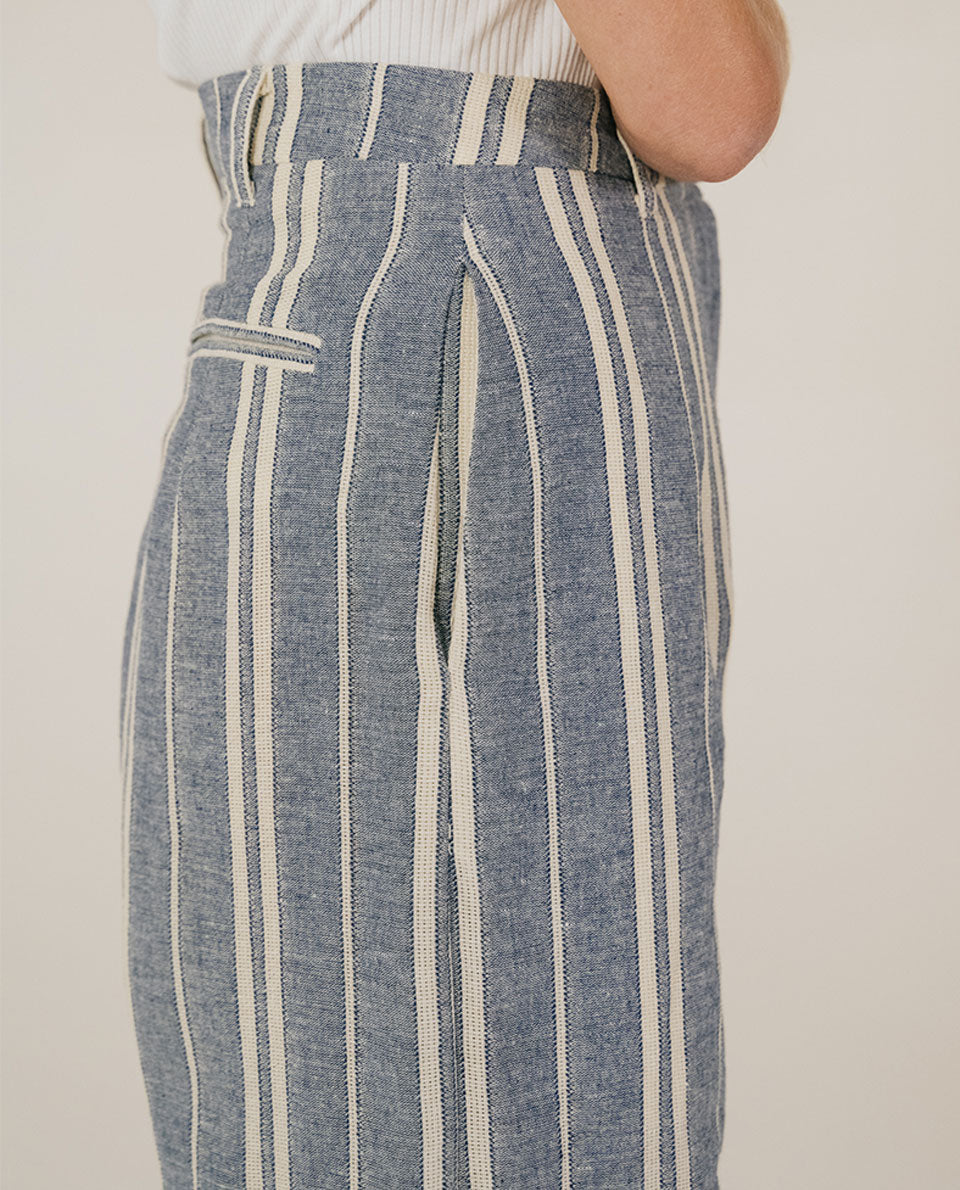 Pantalon droit rayé longueur 7/8 Tinsels