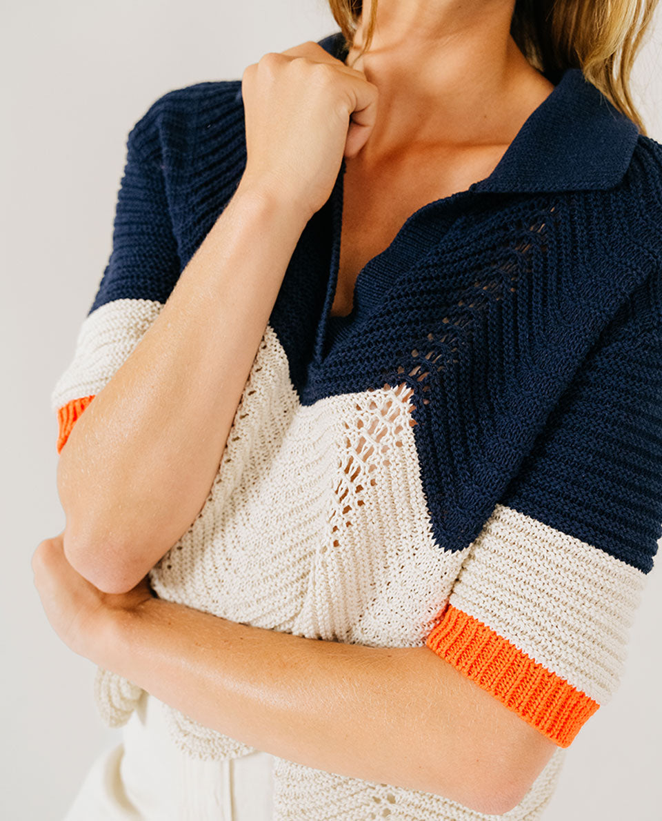 Pull manches courtes en maille Tinsels