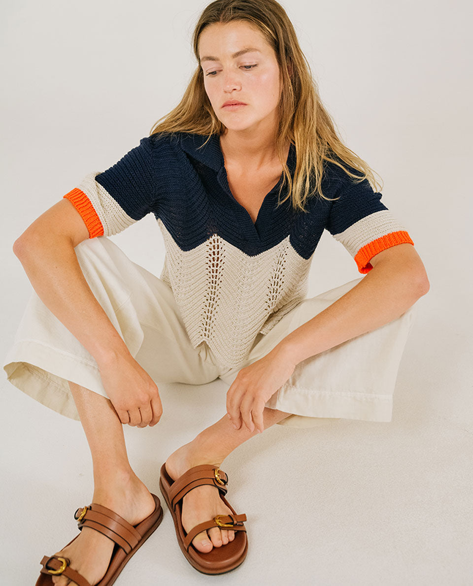 Pull manches courtes en maille Tinsels