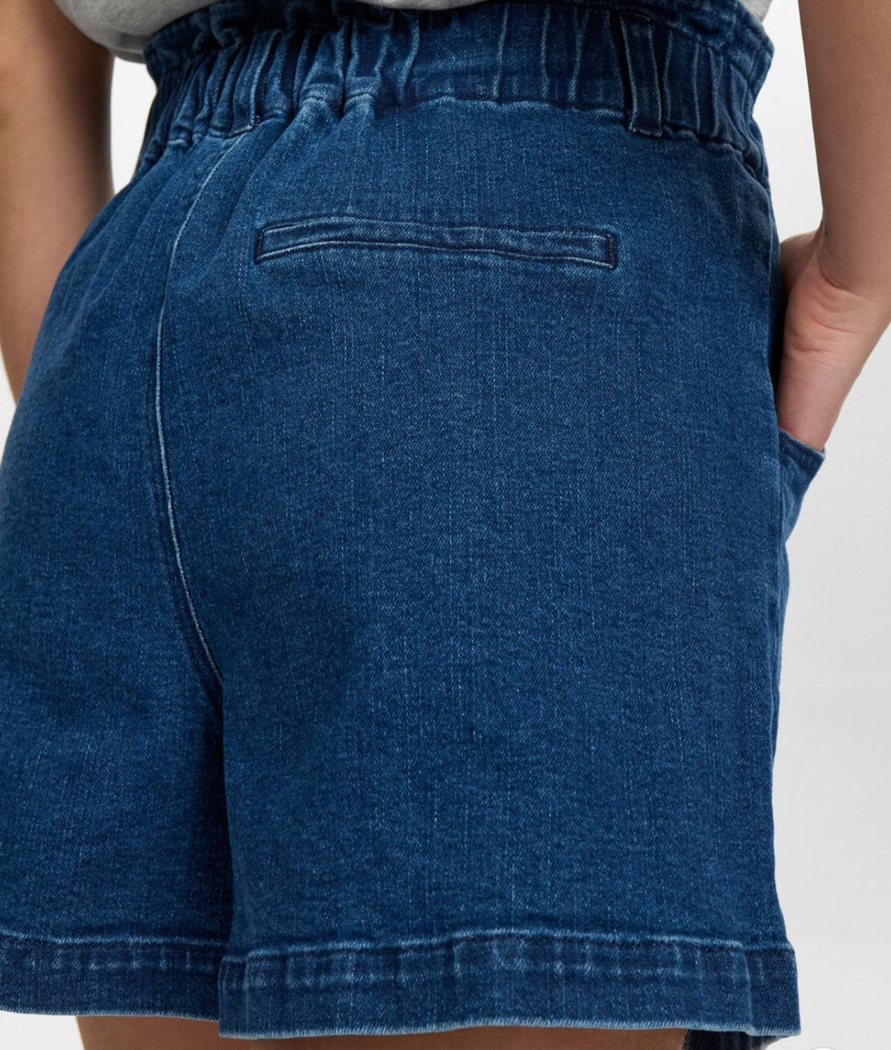 Short denim taille haute paperbag Nümph