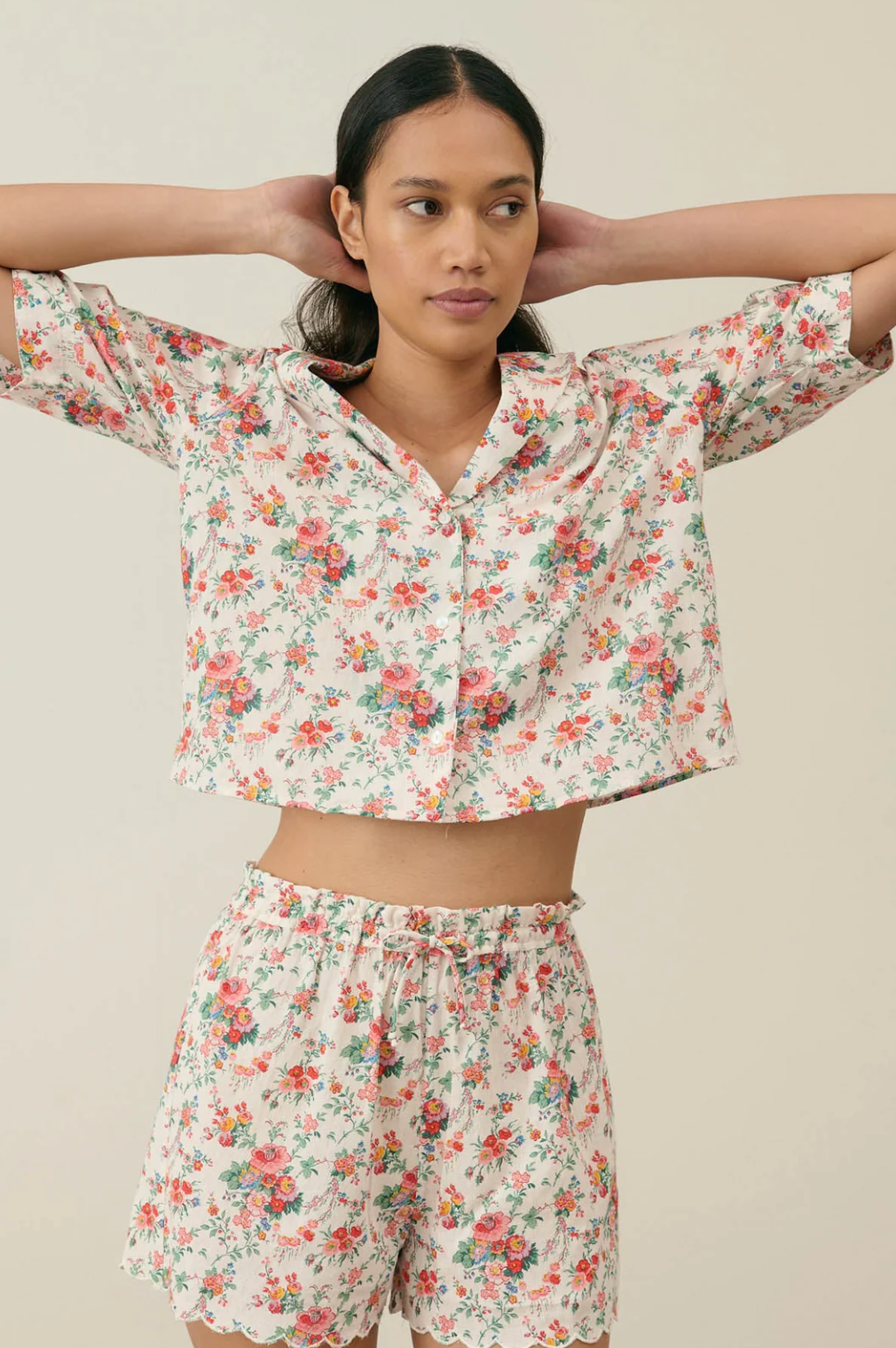 Set Pyjama fleuri short Louise Misha