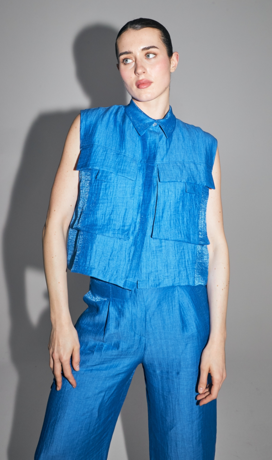Chemise sans manches bleue Imprévu