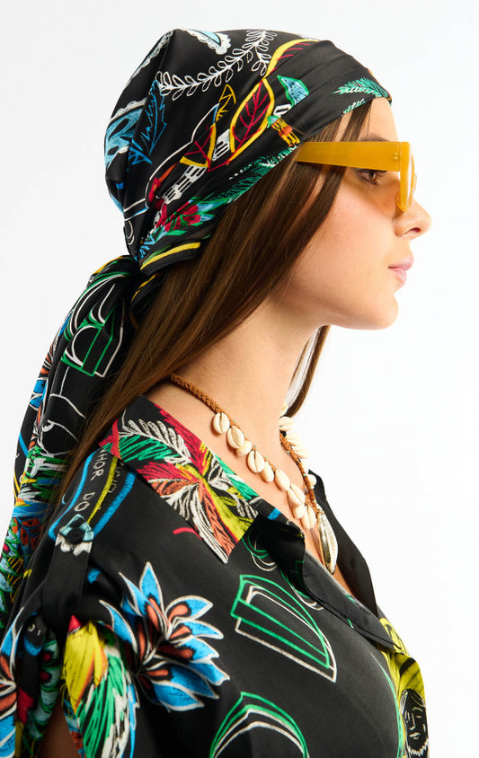 Foulard Medium "Bahia" noir chez Wild