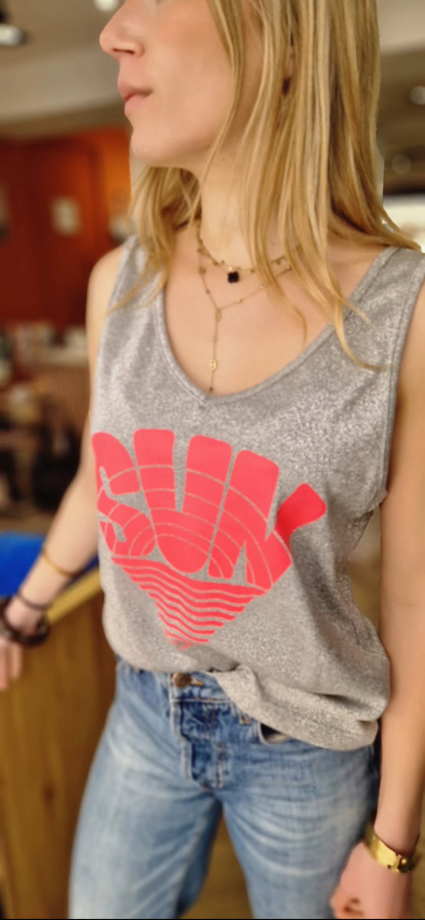 Débardeur imprimé "sun" NINE Tees