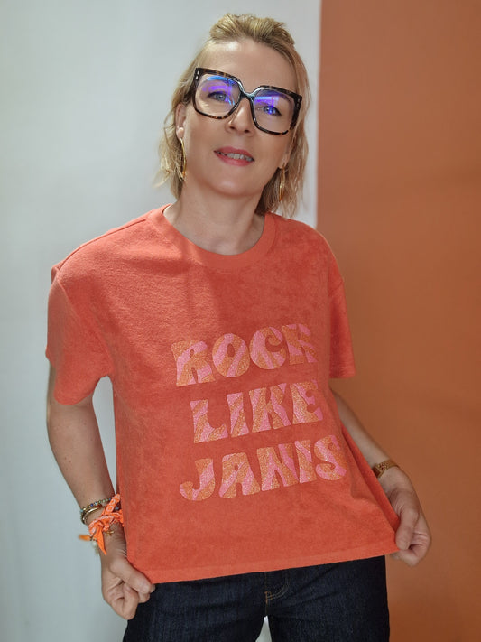 T-shirt éponge "Rock like Janis" Marcello Collection