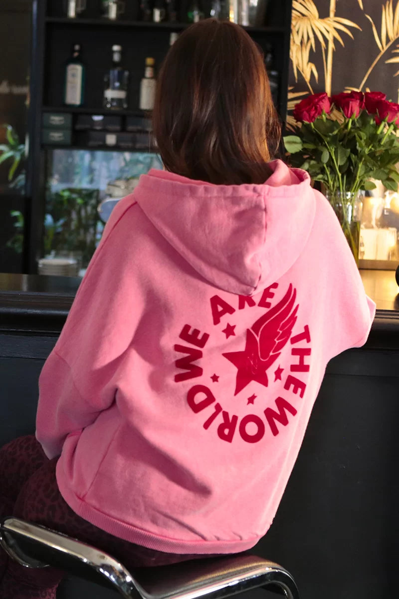 Sweat à capuche rose NINE Tees