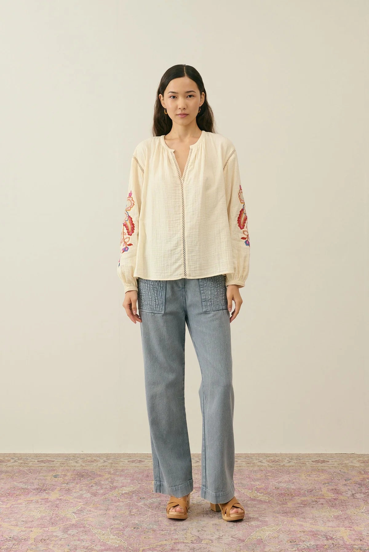 Blouse brodée manches longues Louise Misha