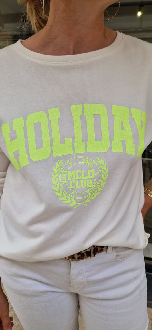 Sweat blanc et jaune Marcello Collection