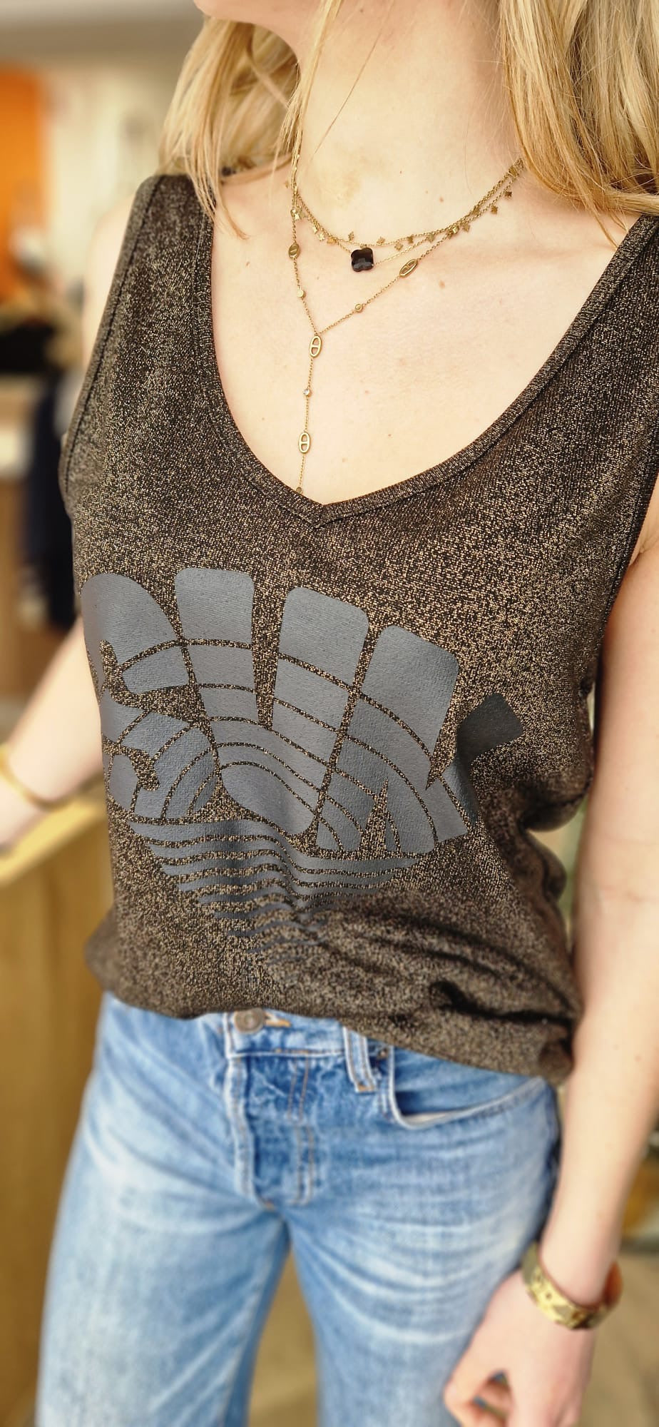 Débardeur imprimé "sun" NINE Tees