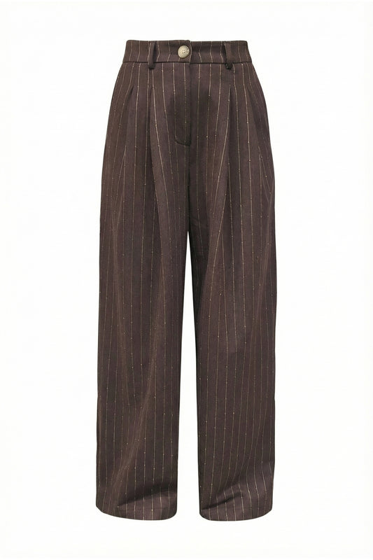 Pantalon "Astrid" coloris chocolat chez Imprévu