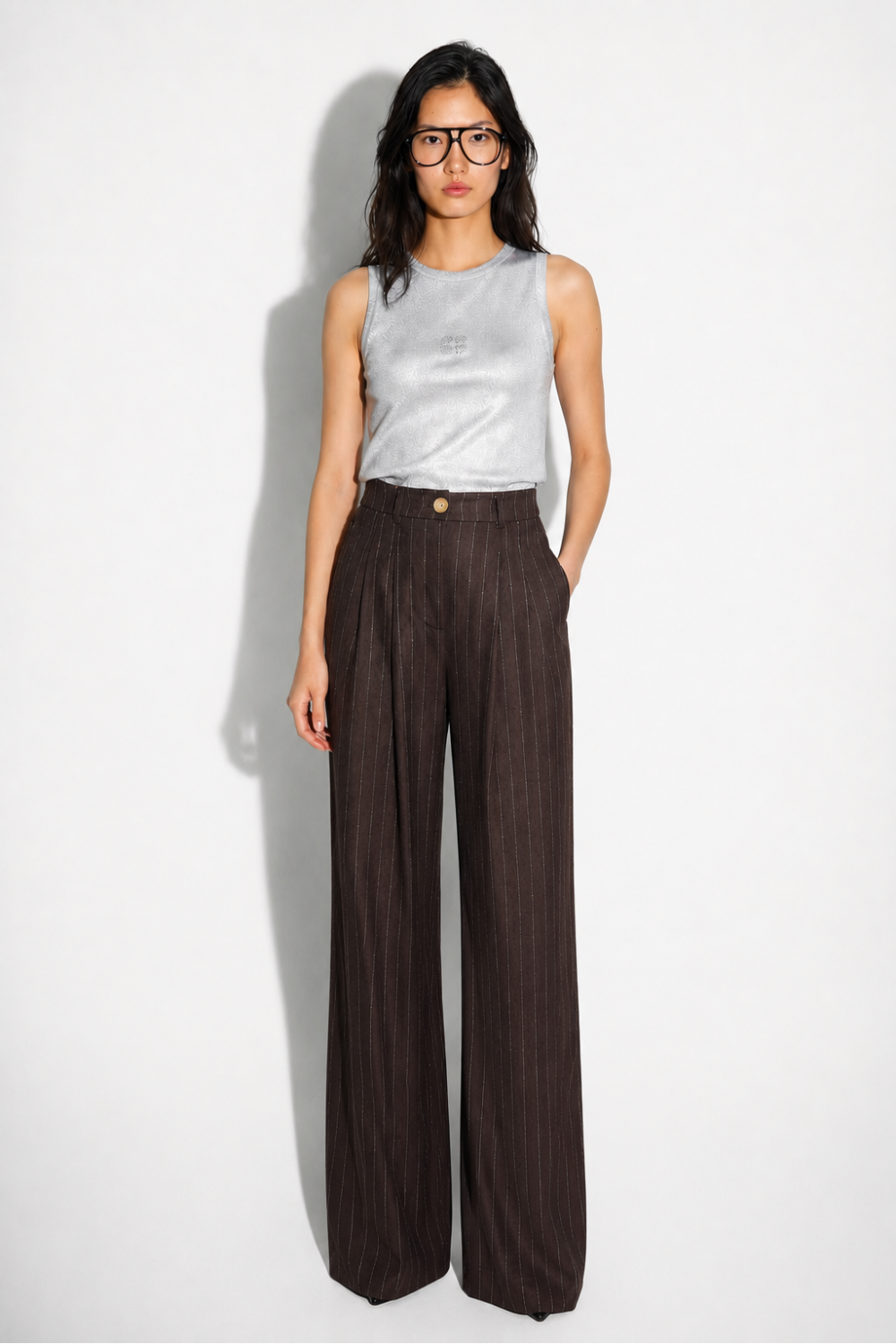 Pantalon "Astrid" coloris chocolat chez Imprévu