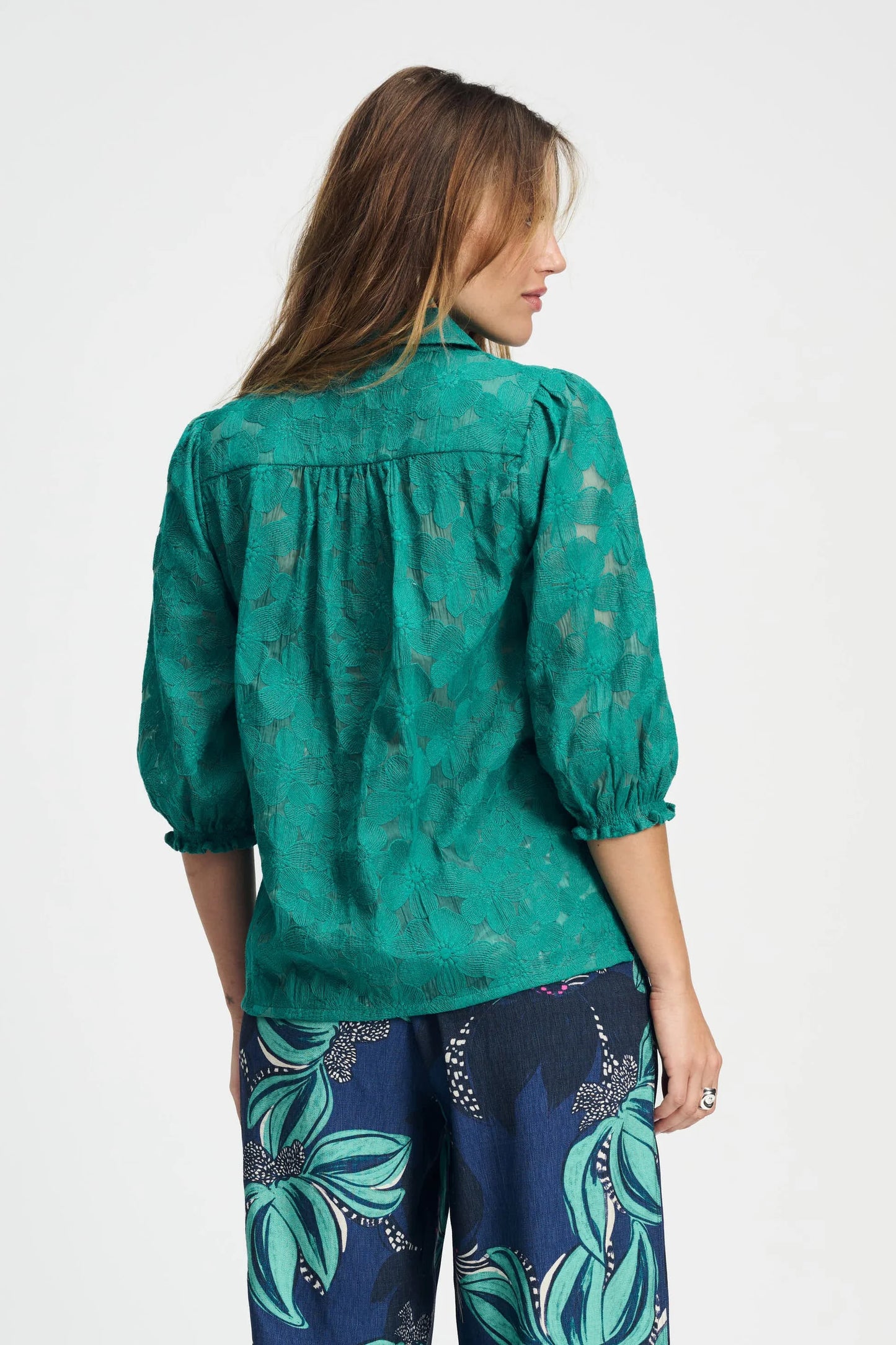 Chemise brodée semi-transparente POM Amsterdam