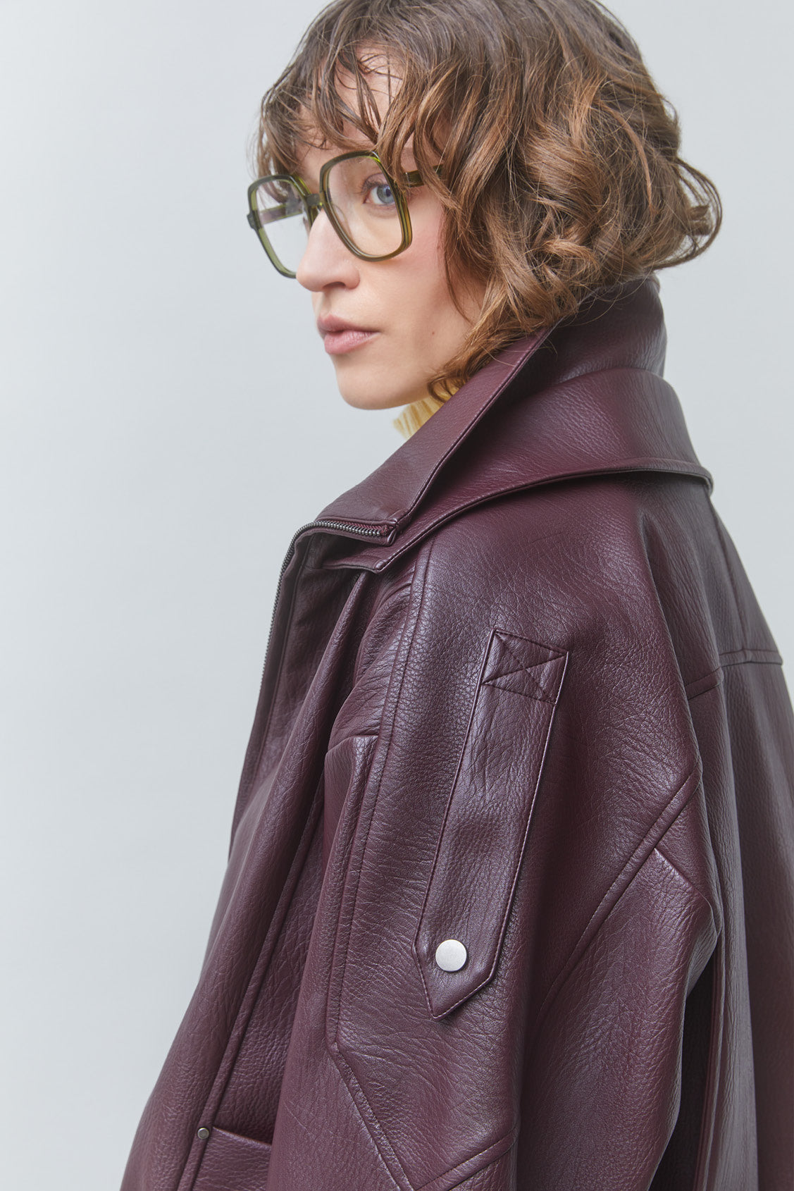 Veste oversize en simili cuir "Early" chez Suncoo