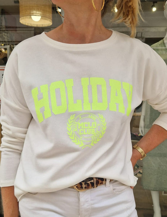 Sweat blanc et jaune Marcello Collection