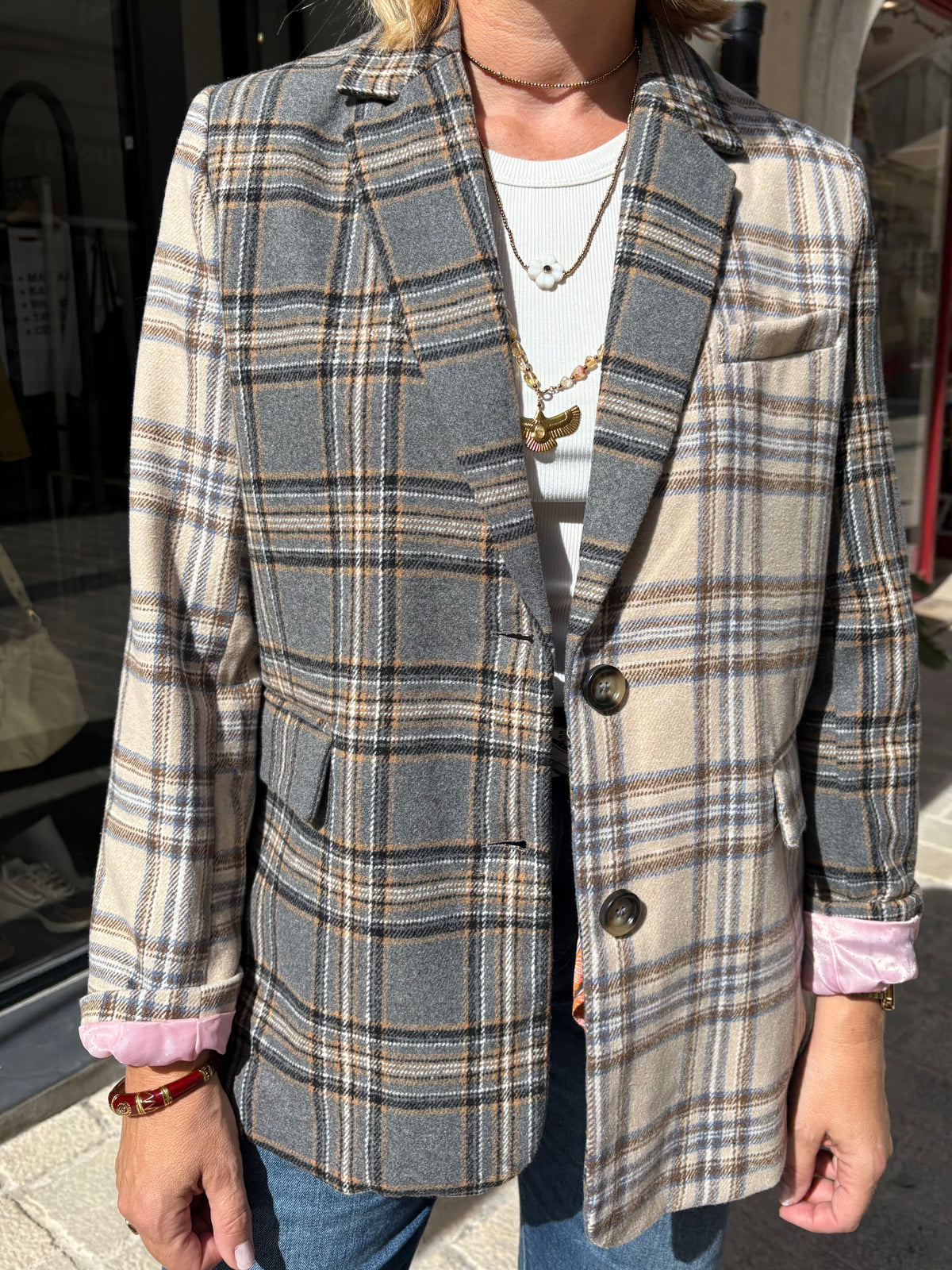 Blazer carreaux "Avey" chez Nümph