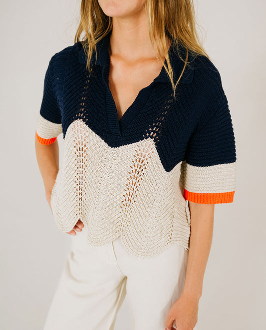 Pull manches courtes en maille Tinsels