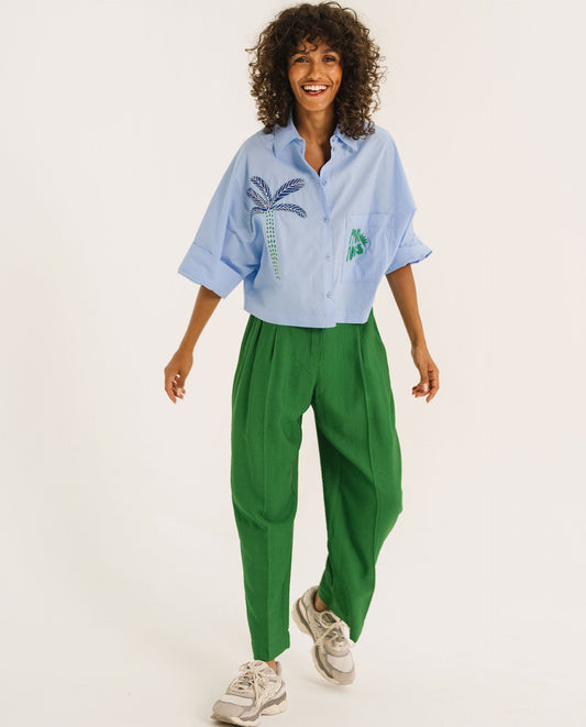 Chemise manches 3/4 "Emy Azzuro" chez Tinsels