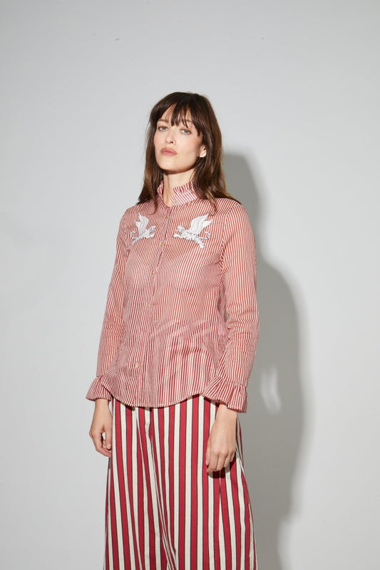 Chemise manches longues cintrée "Iris" chez Imprevu