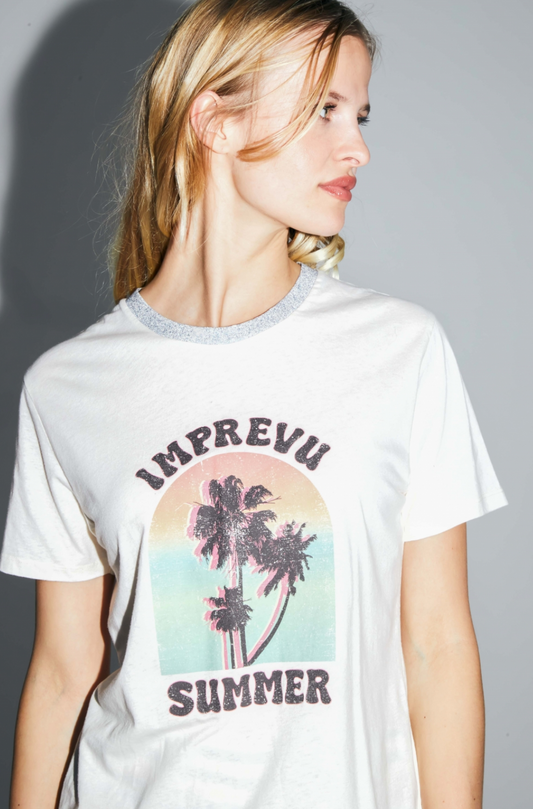 T-shirt manches courtes imprimé "Imprévu Summer"