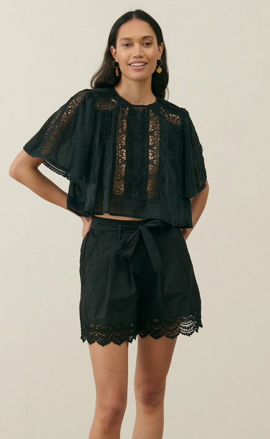Short fluide détails dentelle Louise Misha
