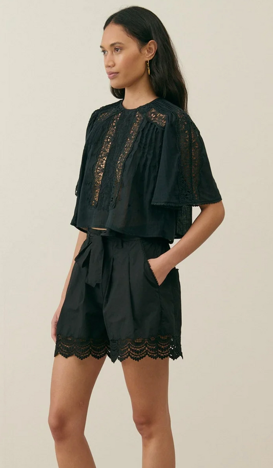 Short fluide détails dentelle Louise Misha