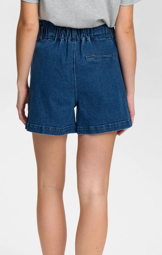 Short denim taille haute paperbag Nümph