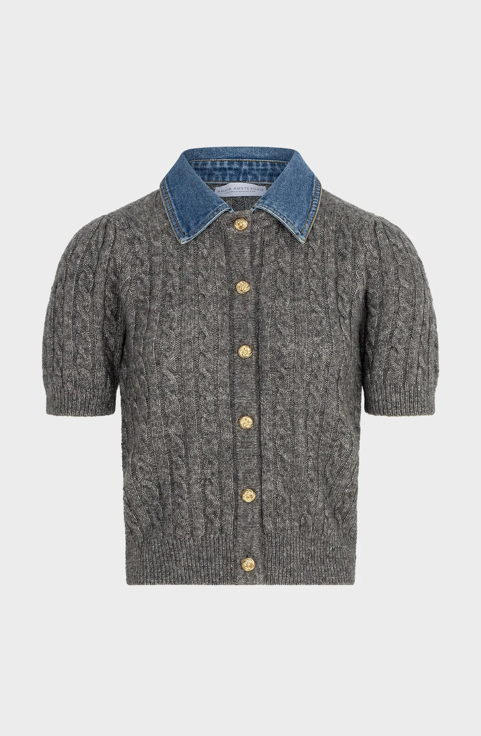 Gilet col en jean "Alou" chez Amaya Amsterdam
