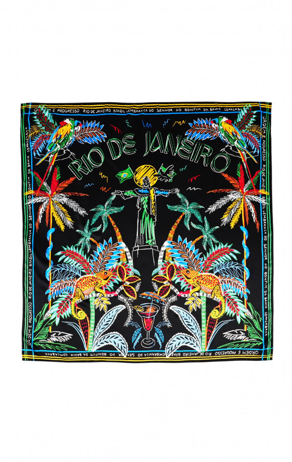 Foulard Medium "Bahia" noir chez Wild