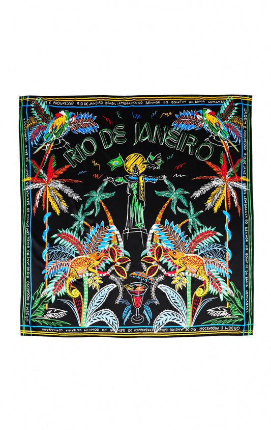 Foulard Medium "Bahia" noir chez Wild