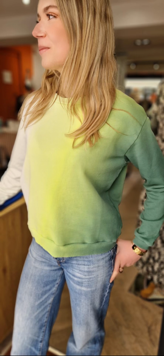 Sweat Tie&Dye vert manches longues NINE Tees