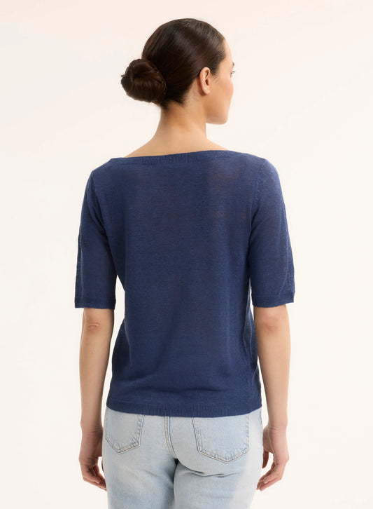 Pull en lin manches courtes Majestic Filatures