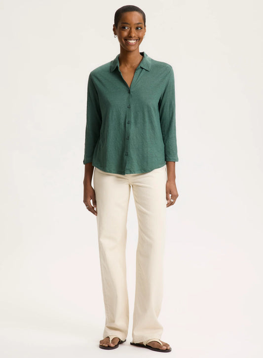 Chemise en lin manches 3/4 Majestic Filatures