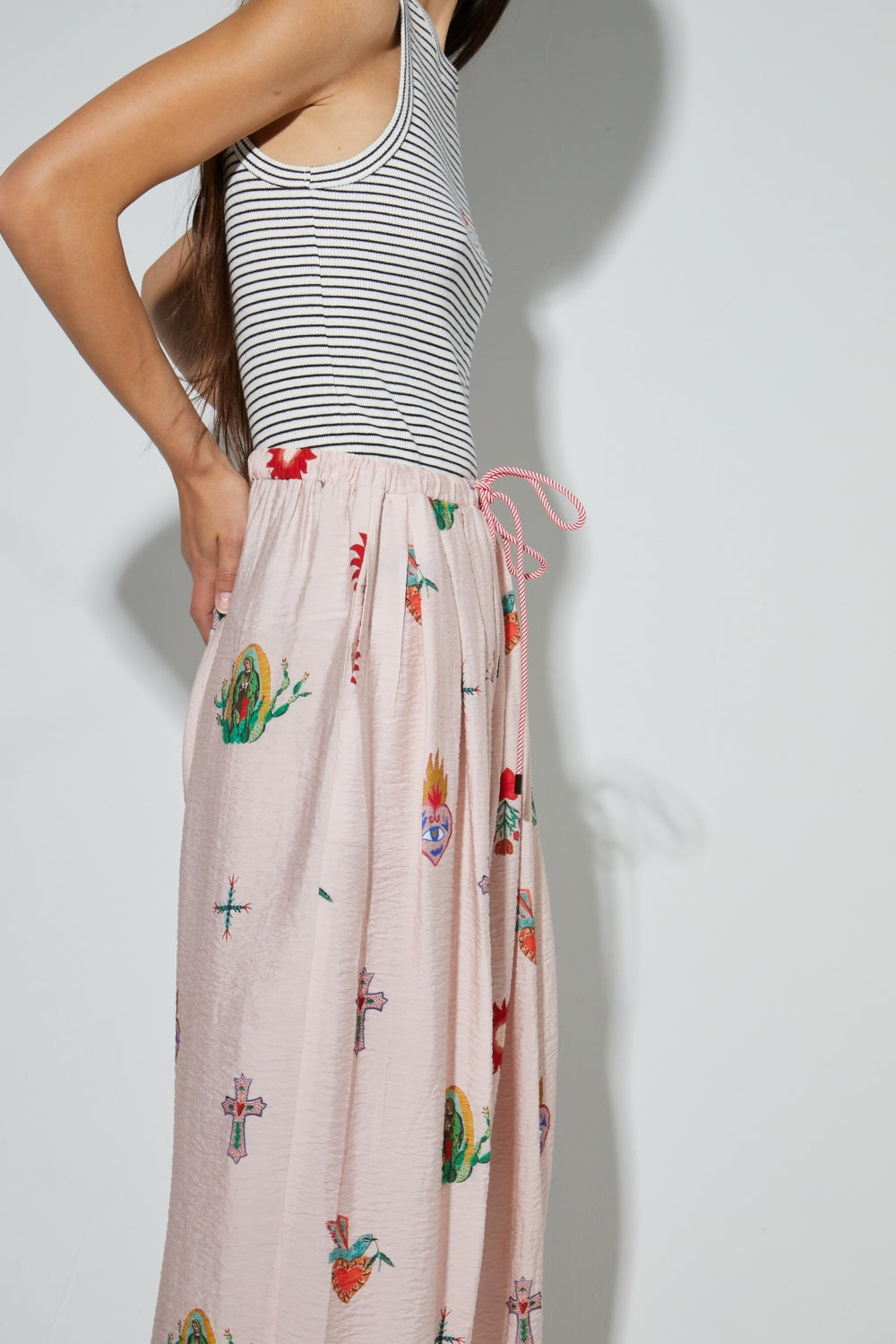 Pantalon fluide "Charlie" imprimé Madone chez Imprevu