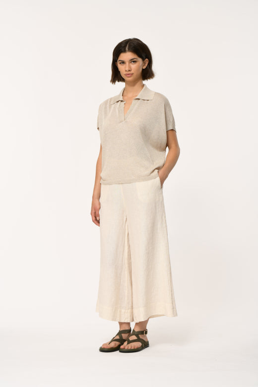 Pull coupe polo sans manche "Lesir" chez Humility