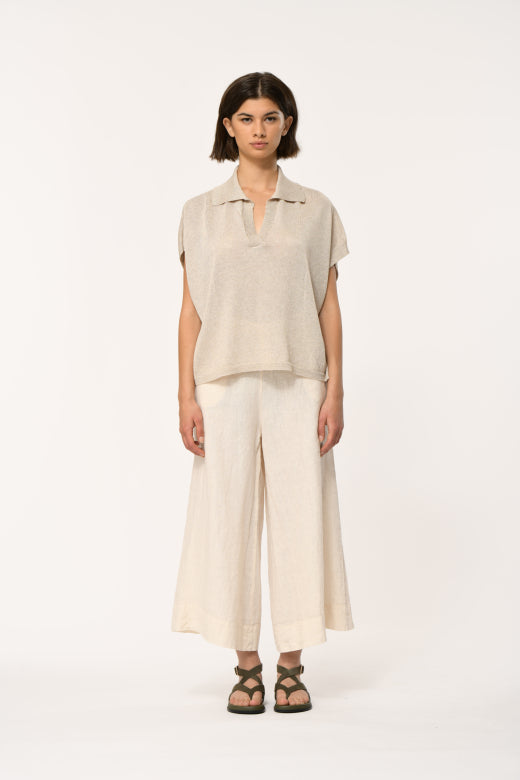 Pull coupe polo sans manche "Lesir" chez Humility