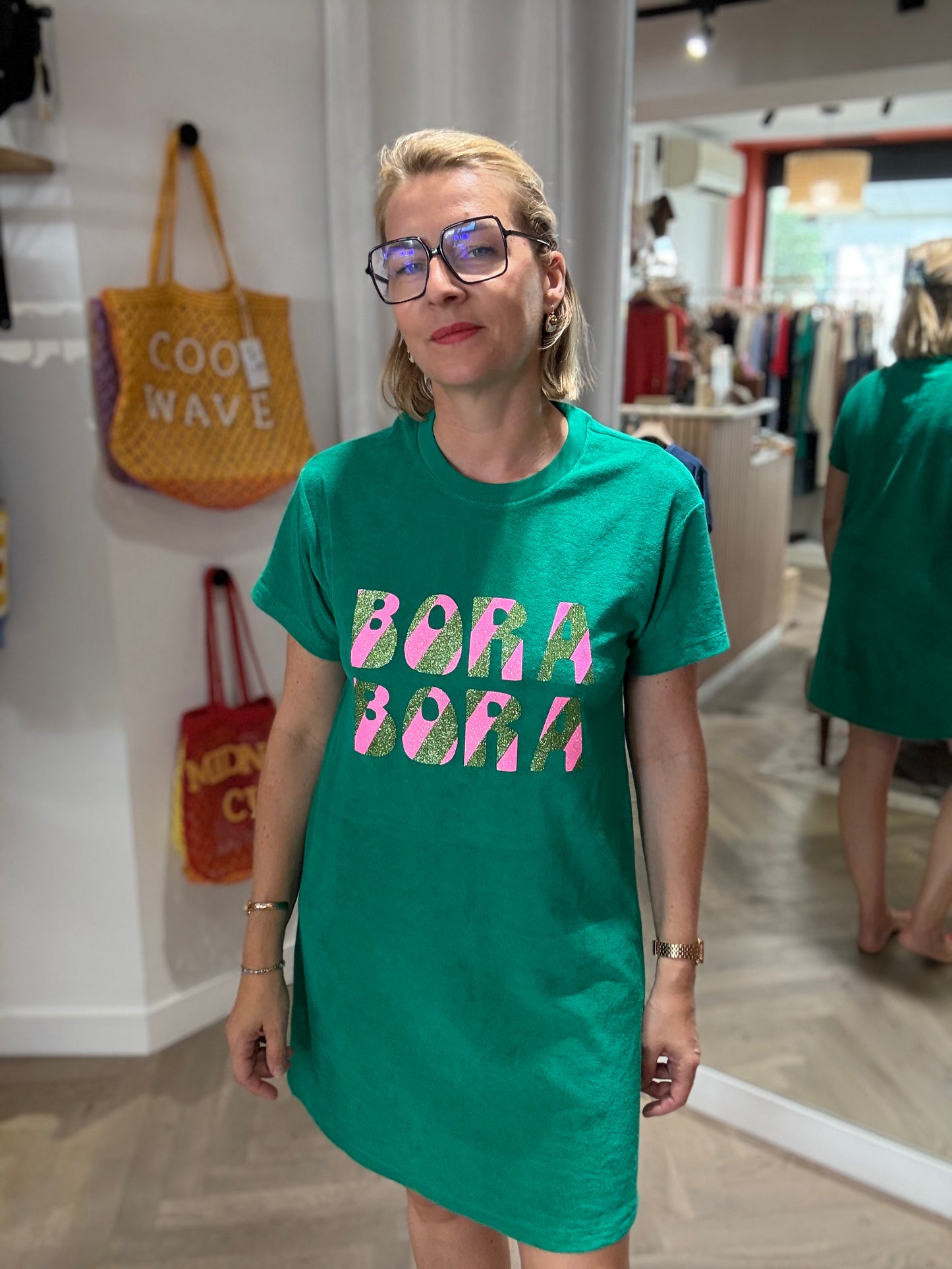 Robe courte manches courtes éponge "MiniLili" chez Marcello