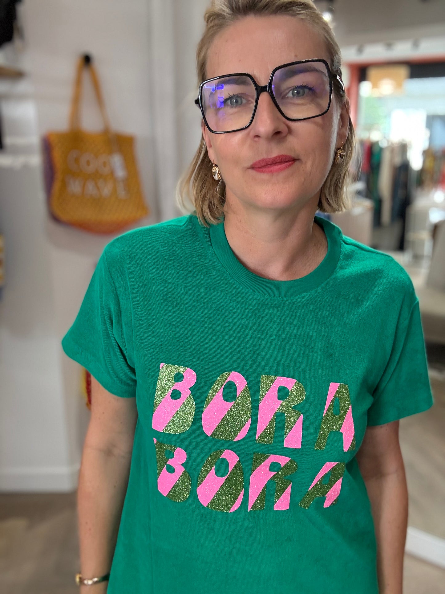 Robe courte manches courtes éponge "MiniLili" chez Marcello