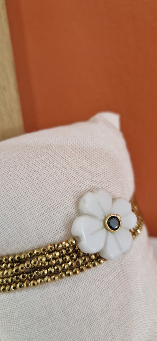 Collier ou bracelet "Flower" Le Monde Est Stone