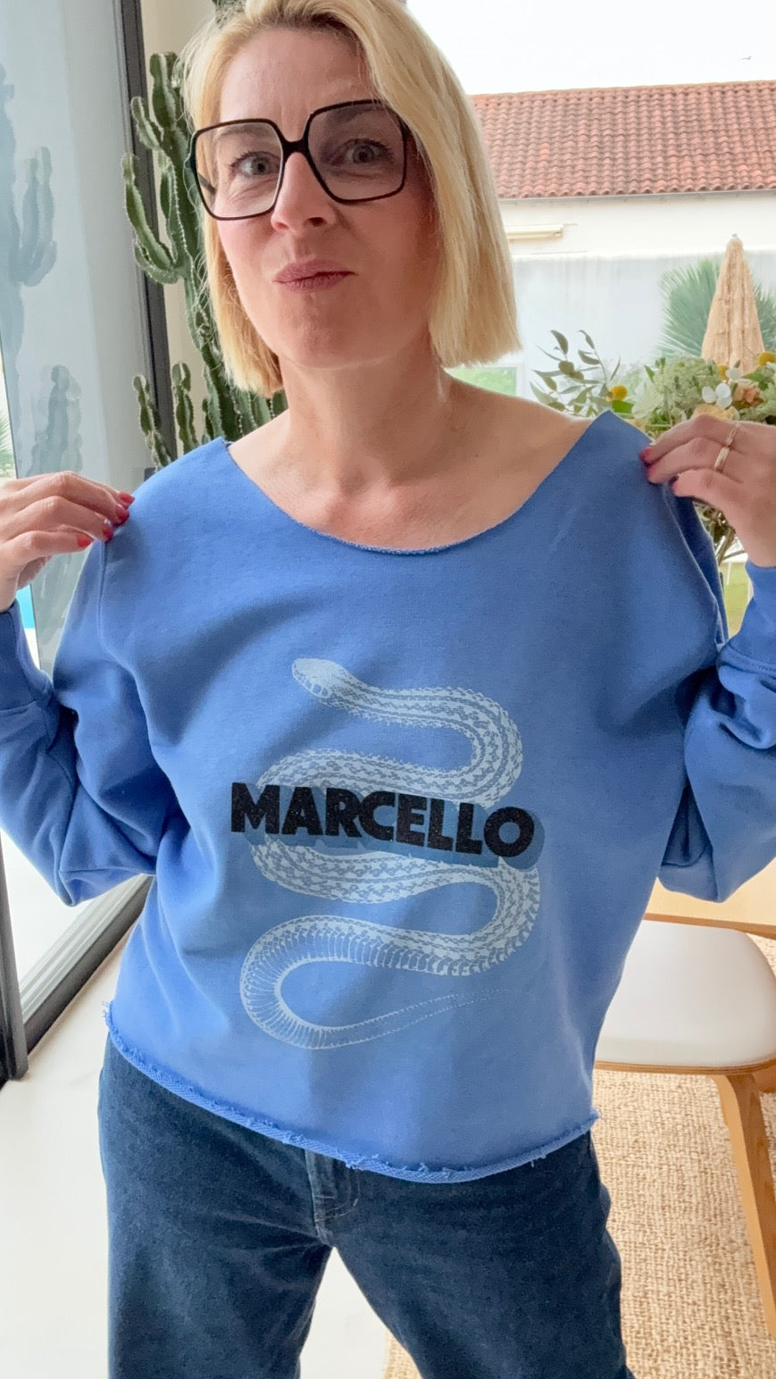 Sweat bleu "Maeva" chez Marcello