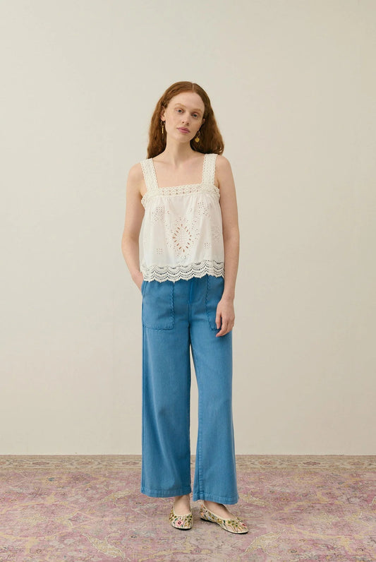 Pantalon bleu droit Louise Misha