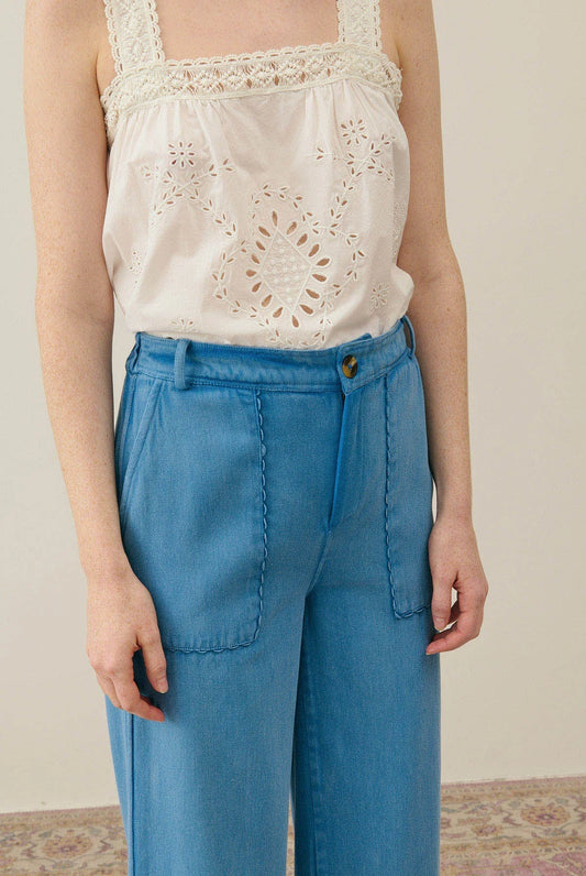 Pantalon bleu droit Louise Misha