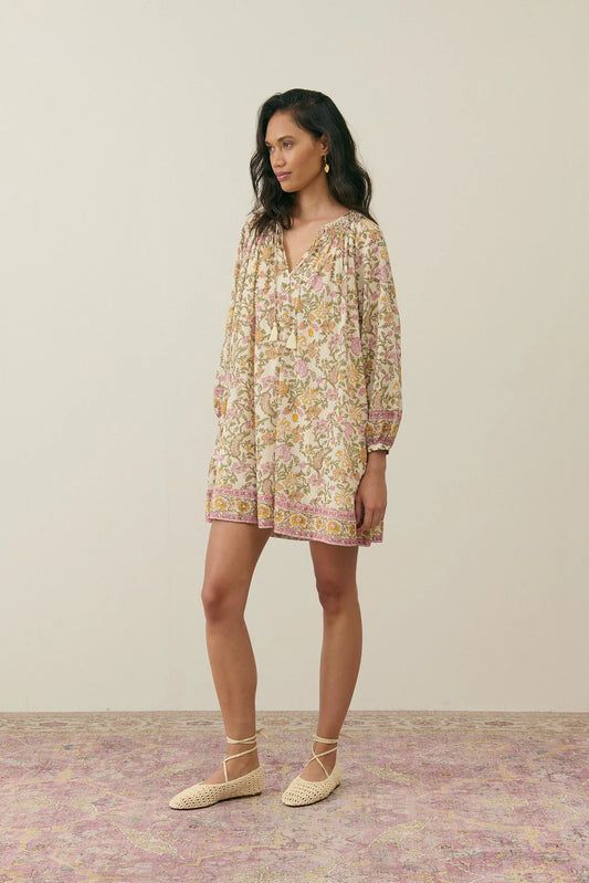 Robe courte fleurie manches longues Louise Misha
