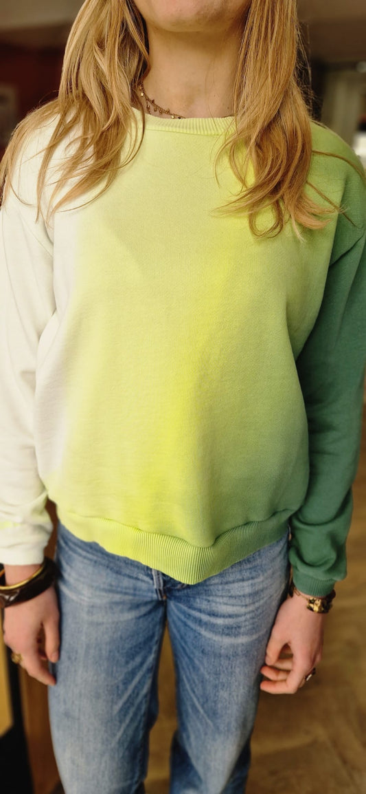 Sweat Tie&Dye vert manches longues NINE Tees