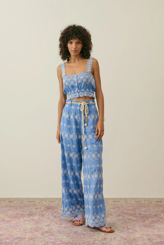 Pantalon à broderies Louise Misha
